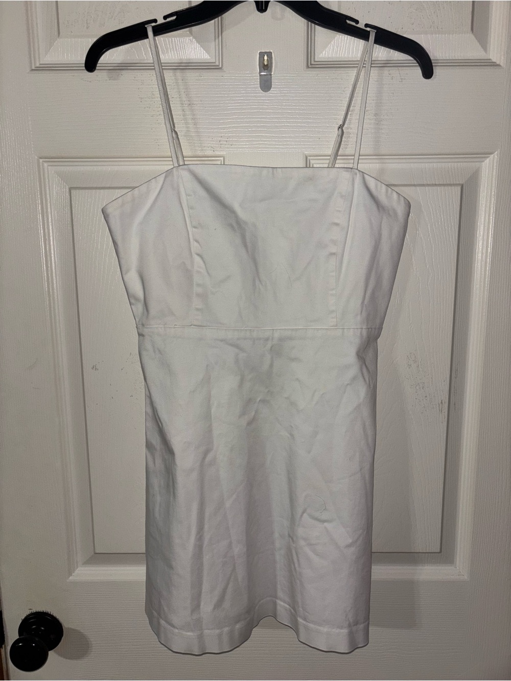 Classic White Spaghetti-Strap Mini Dress